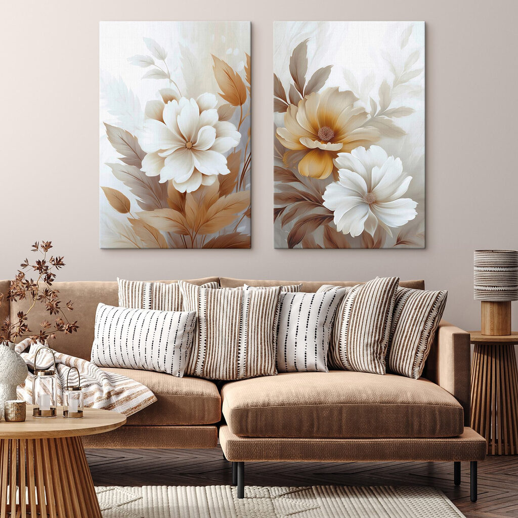 Zachte, bloemrijke elegantie in ingetogen tinten — interieur 1