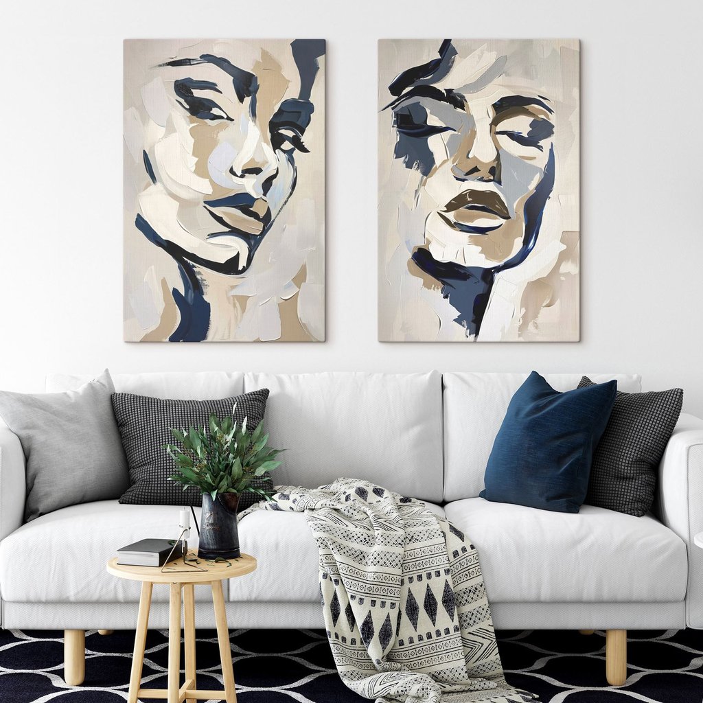 Schilderij van het gezicht van een vrouw — interieur 1
