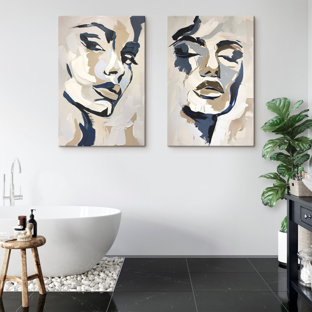 Schilderij van het gezicht van een vrouw — interieur 2