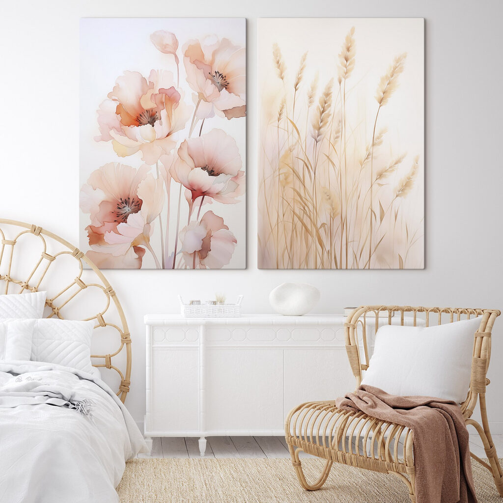 Schilderij van bloemen en tarwe — interieur 2