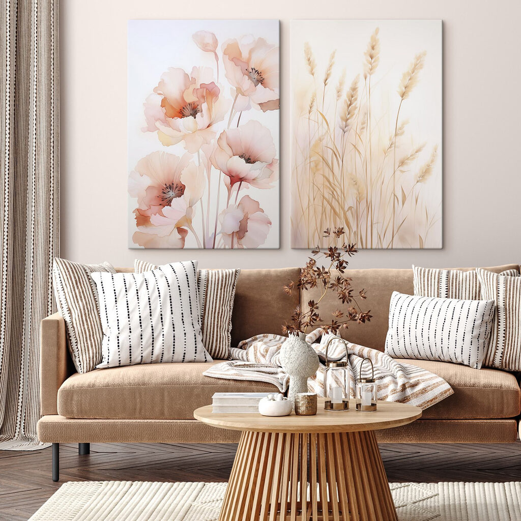 Schilderij van bloemen en tarwe — interieur 1