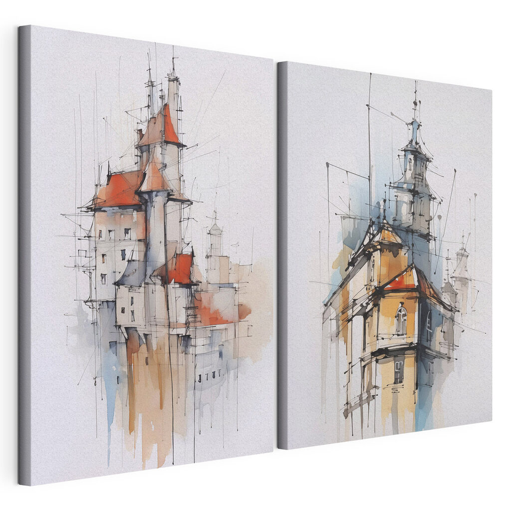Schilderij van een kasteel — productweergave