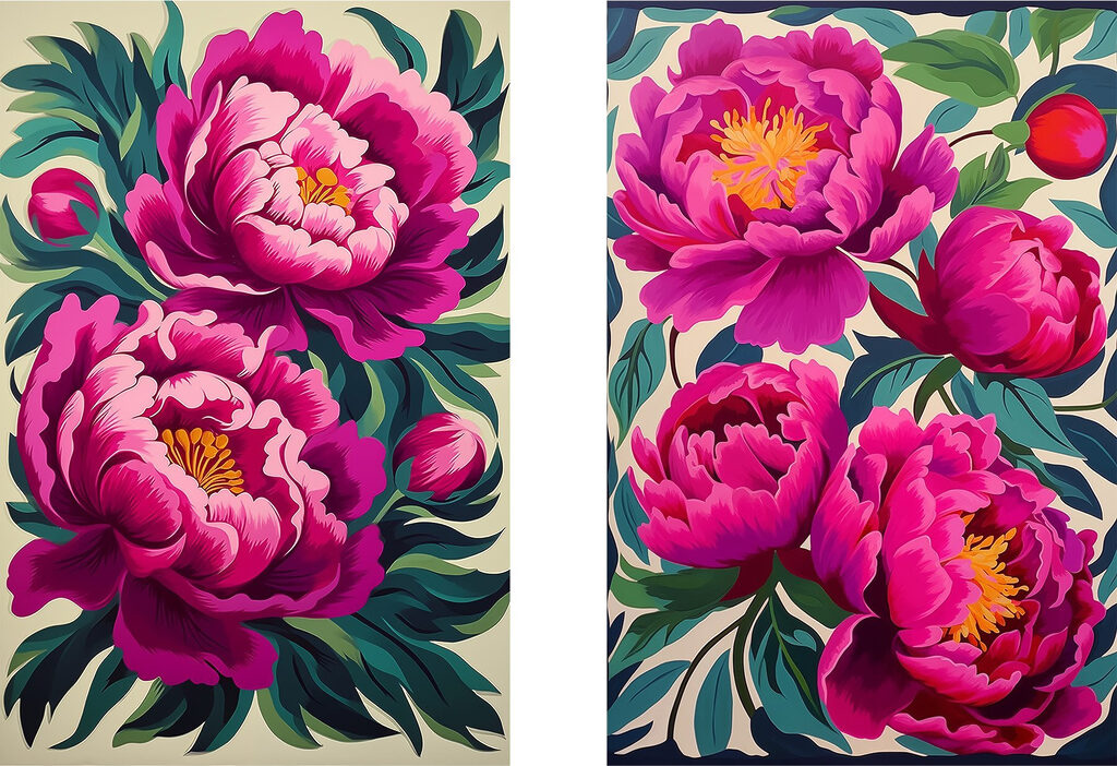 Kleurrijke bloemen in volle bloei — volledig ontwerp