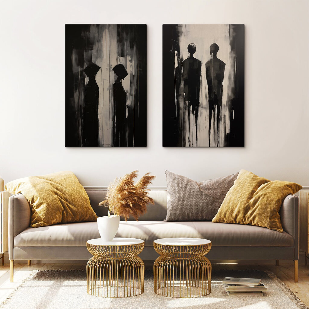 Schilderij van een paar mensen — interieur 2