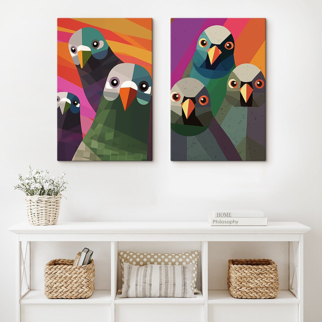 Een groep vogels in verschillende kleuren — interieur 2