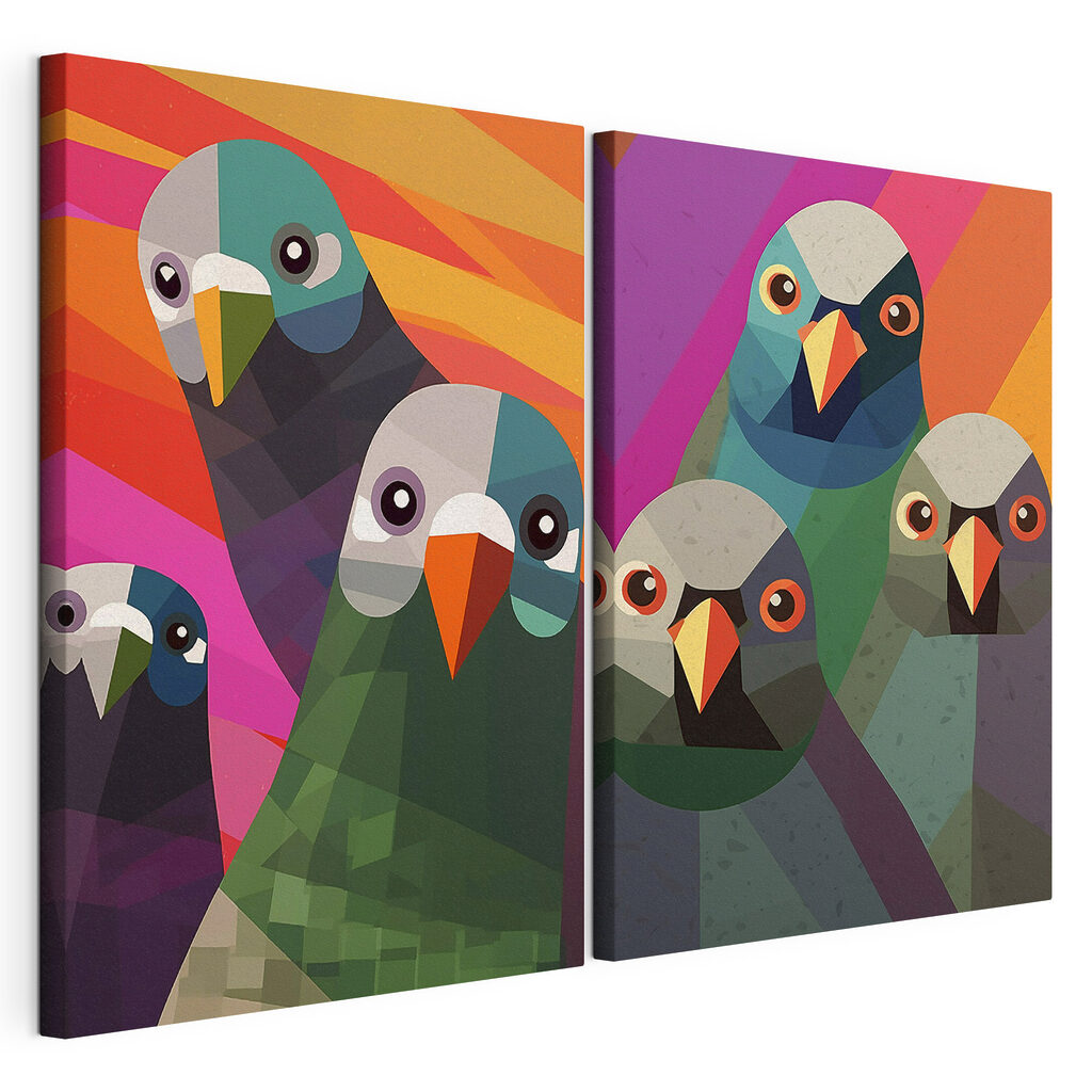 Een groep vogels in verschillende kleuren — productweergave