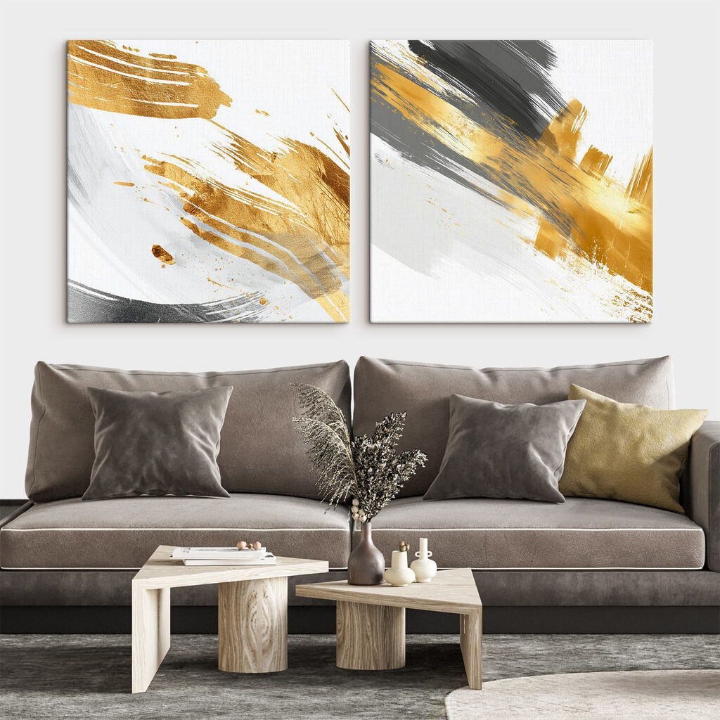 Abstracte penseelstreken in felle kleuren — interieur 1