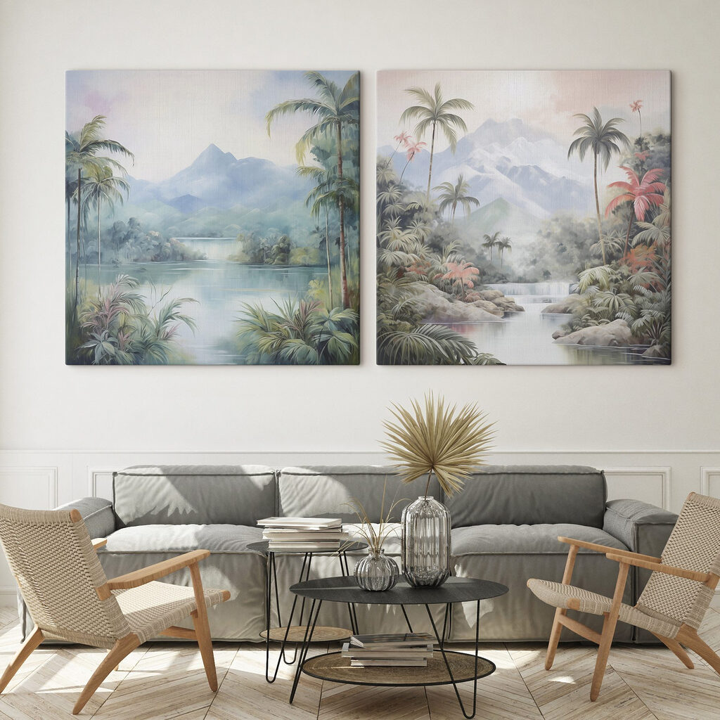 Twee afbeeldingen van een landschap — interieur 1