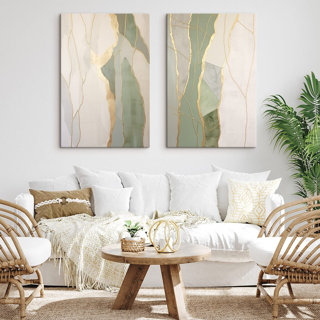Elegante lijnen en zachte kleuren in een interieur