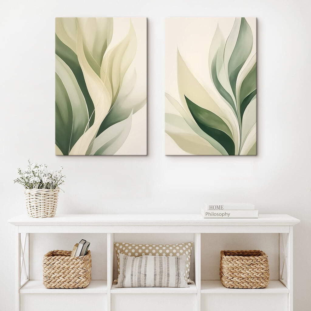 Zachte golven van groen en crème — interieur 2