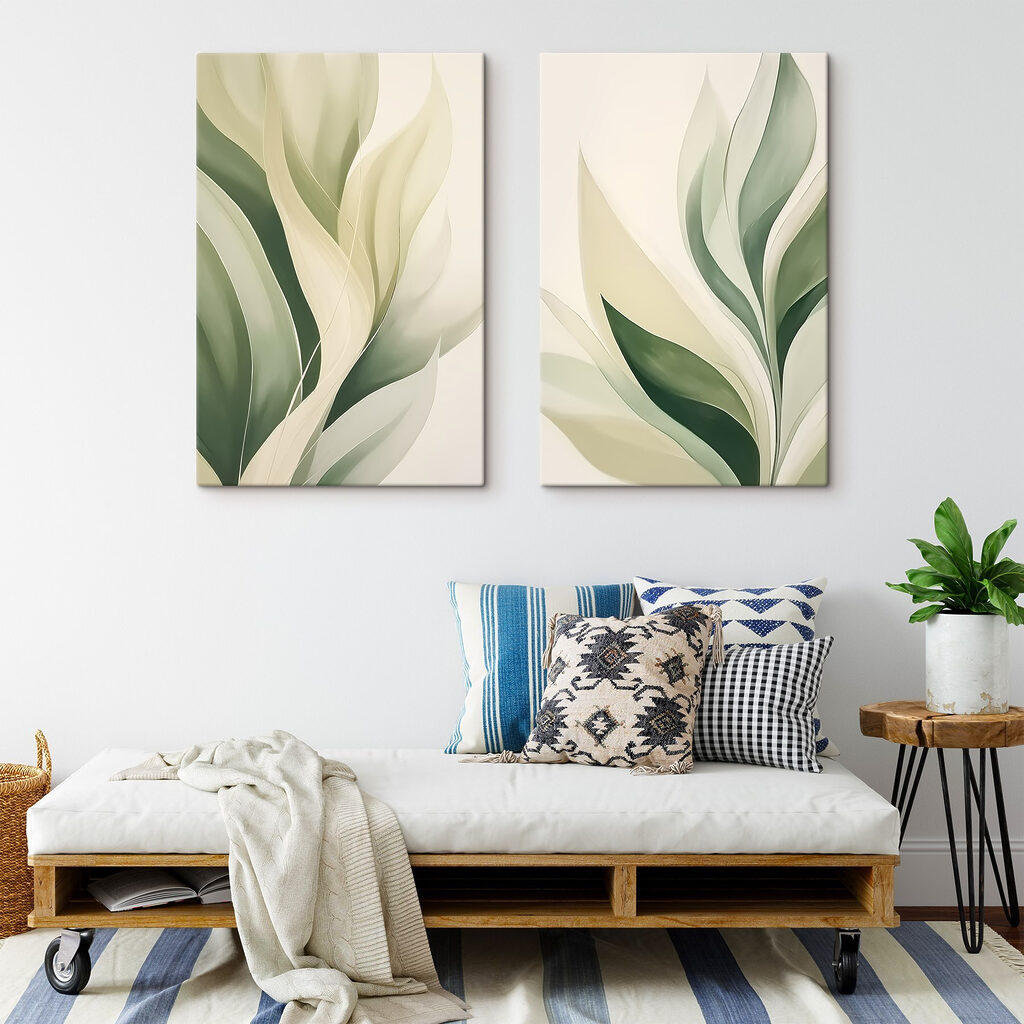 Zachte golven van groen en crème — interieur 1