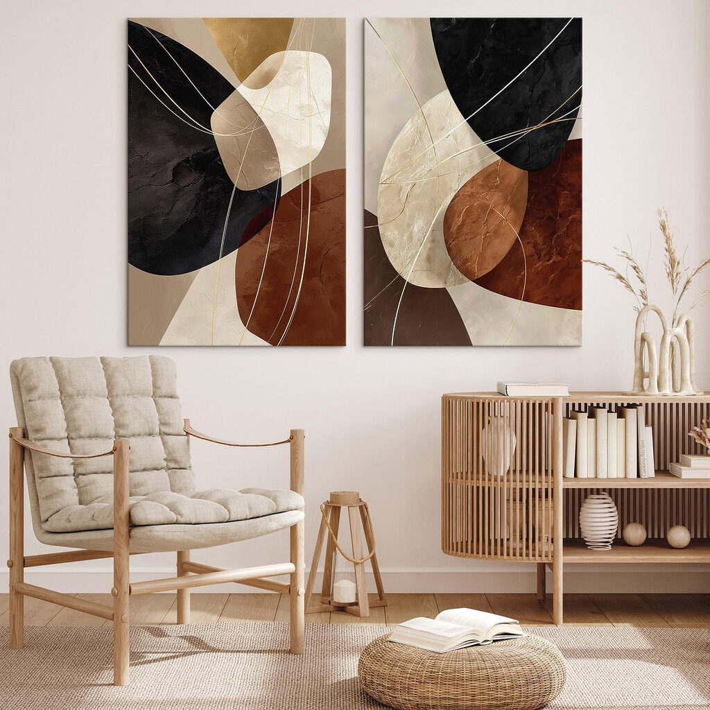 Abstracte vormen in warme tinten — interieur 2