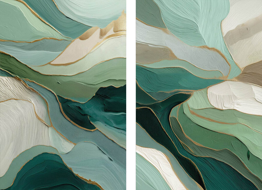 Twee afbeeldingen van een schilderij — volledig ontwerp
