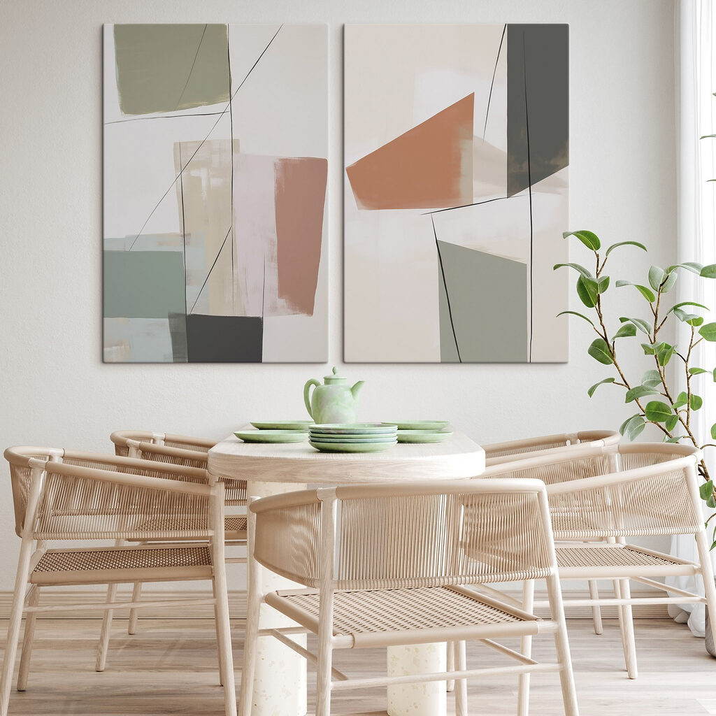 Schilderen in verschillende kleuren in een interieur
