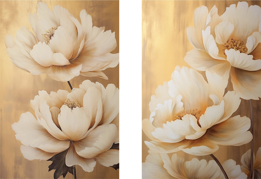 Elegante bloemen in warme tinten — volledig ontwerp