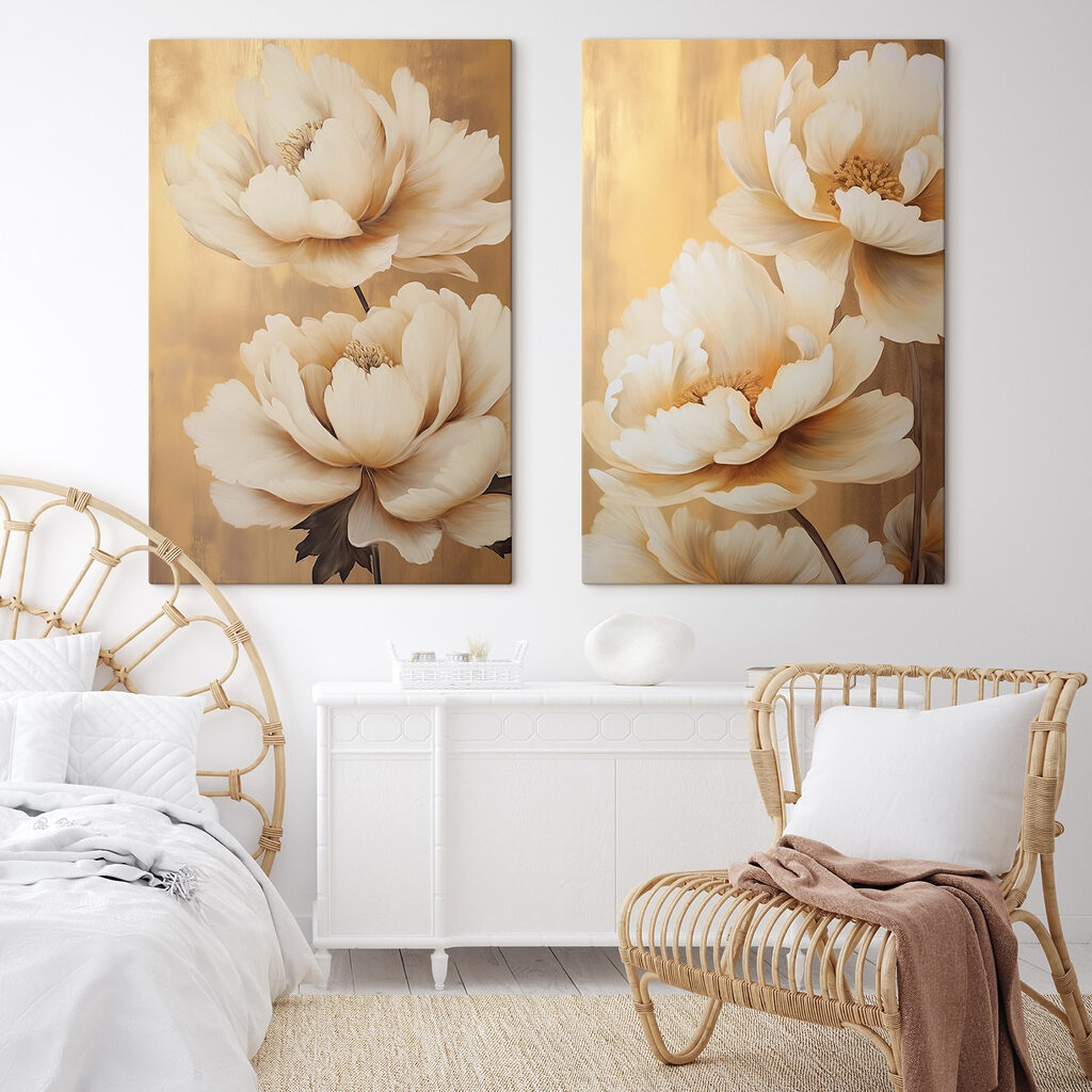 Elegante bloemen in warme tinten — interieur 1