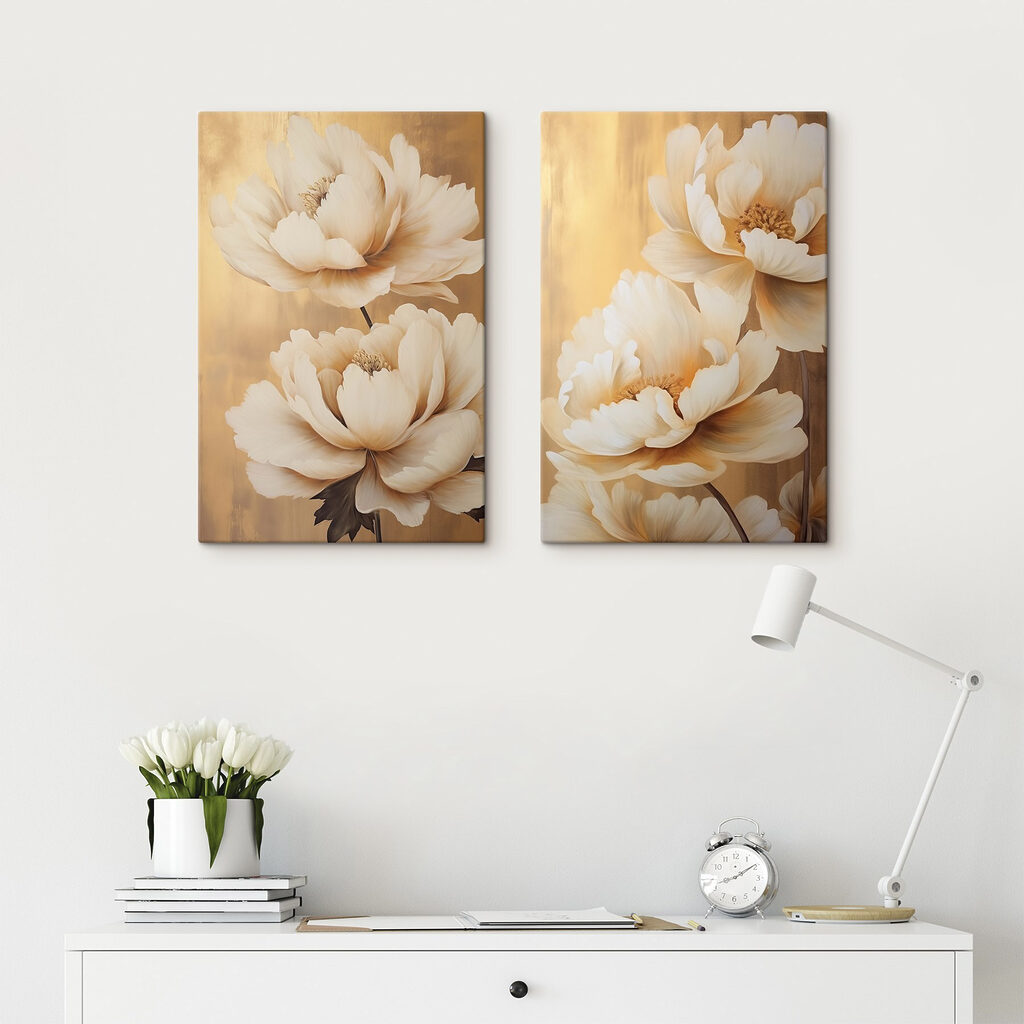 Elegante bloemen in warme tinten — interieur 2