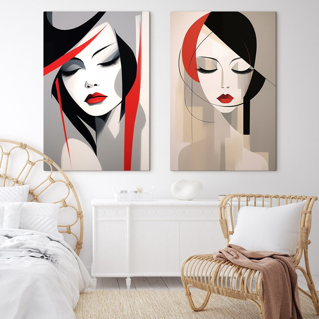 Collage van het gezicht van een vrouw — interieur 1