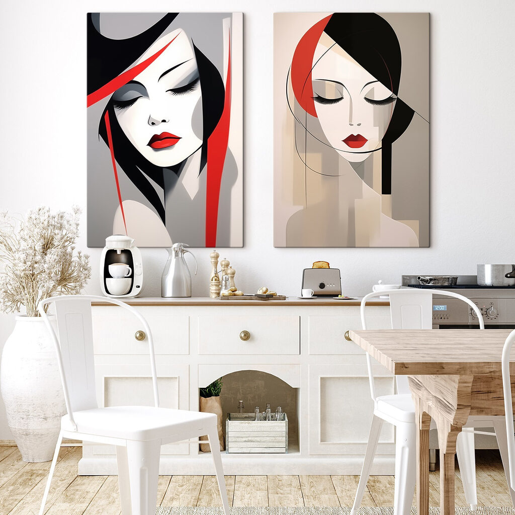 Collage van het gezicht van een vrouw — interieur 2
