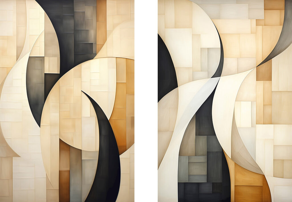 Twee afbeeldingen van een schilderij — volledig ontwerp