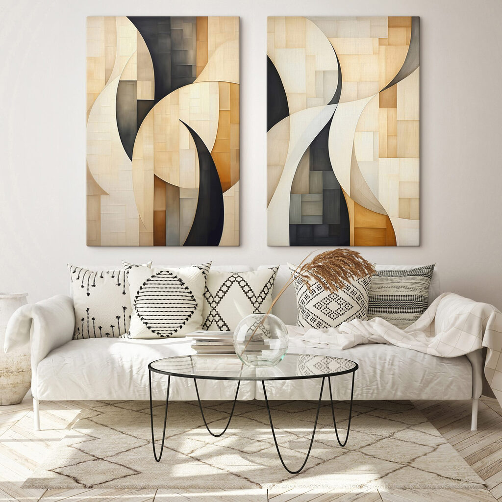Twee afbeeldingen van een schilderij — interieur 2