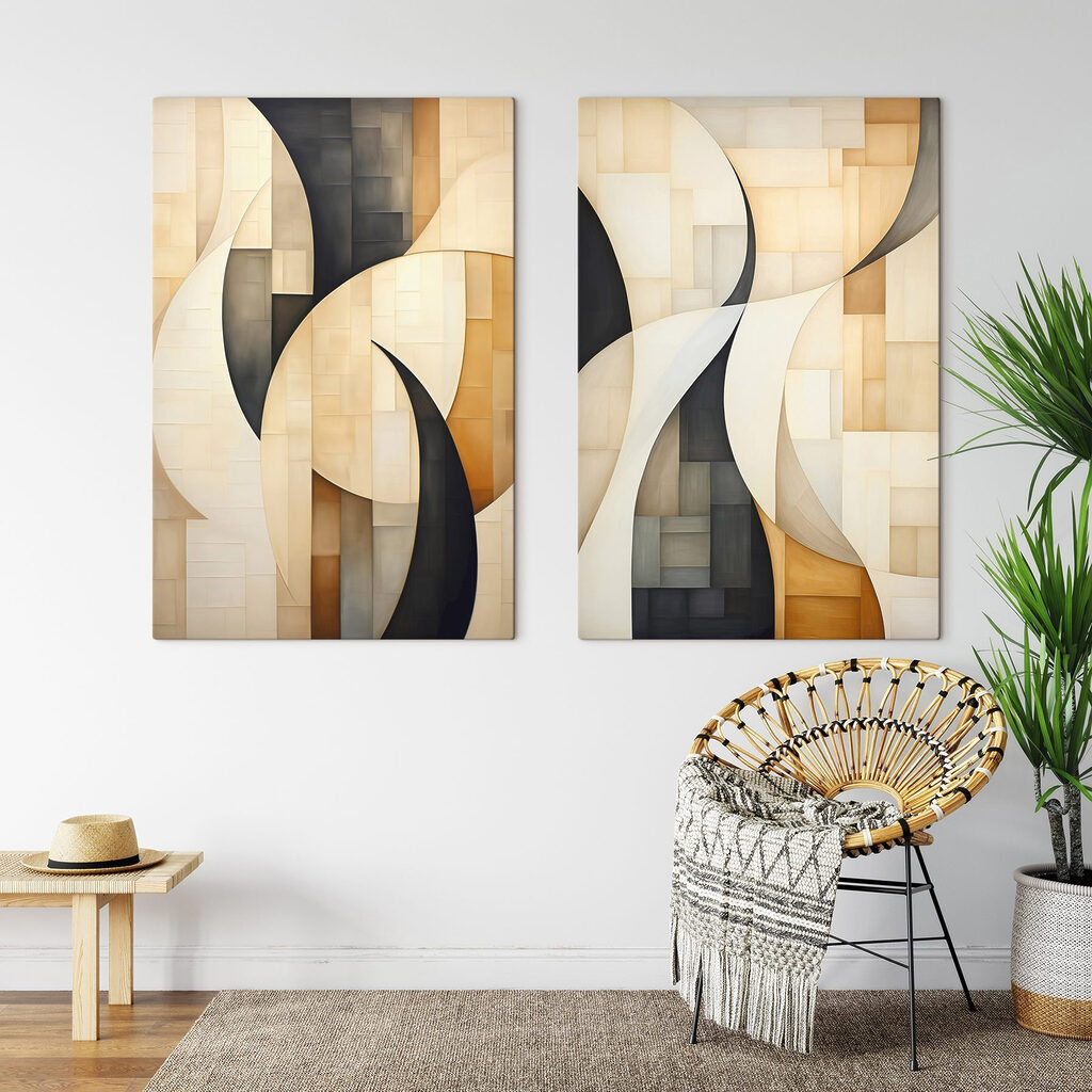 Twee afbeeldingen van een schilderij — interieur 1
