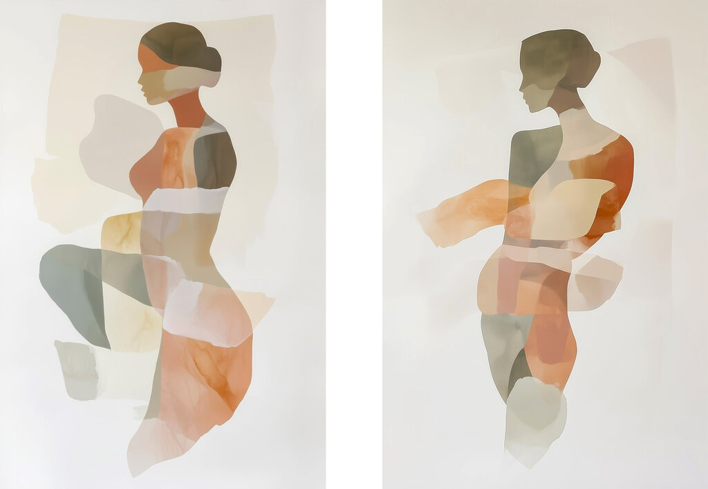 Het lichaam van een vrouw met verschillende kleuren — volledig ontwerp