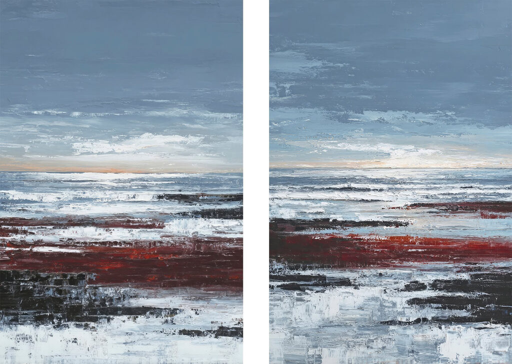 Schilderij van een strand — volledig ontwerp