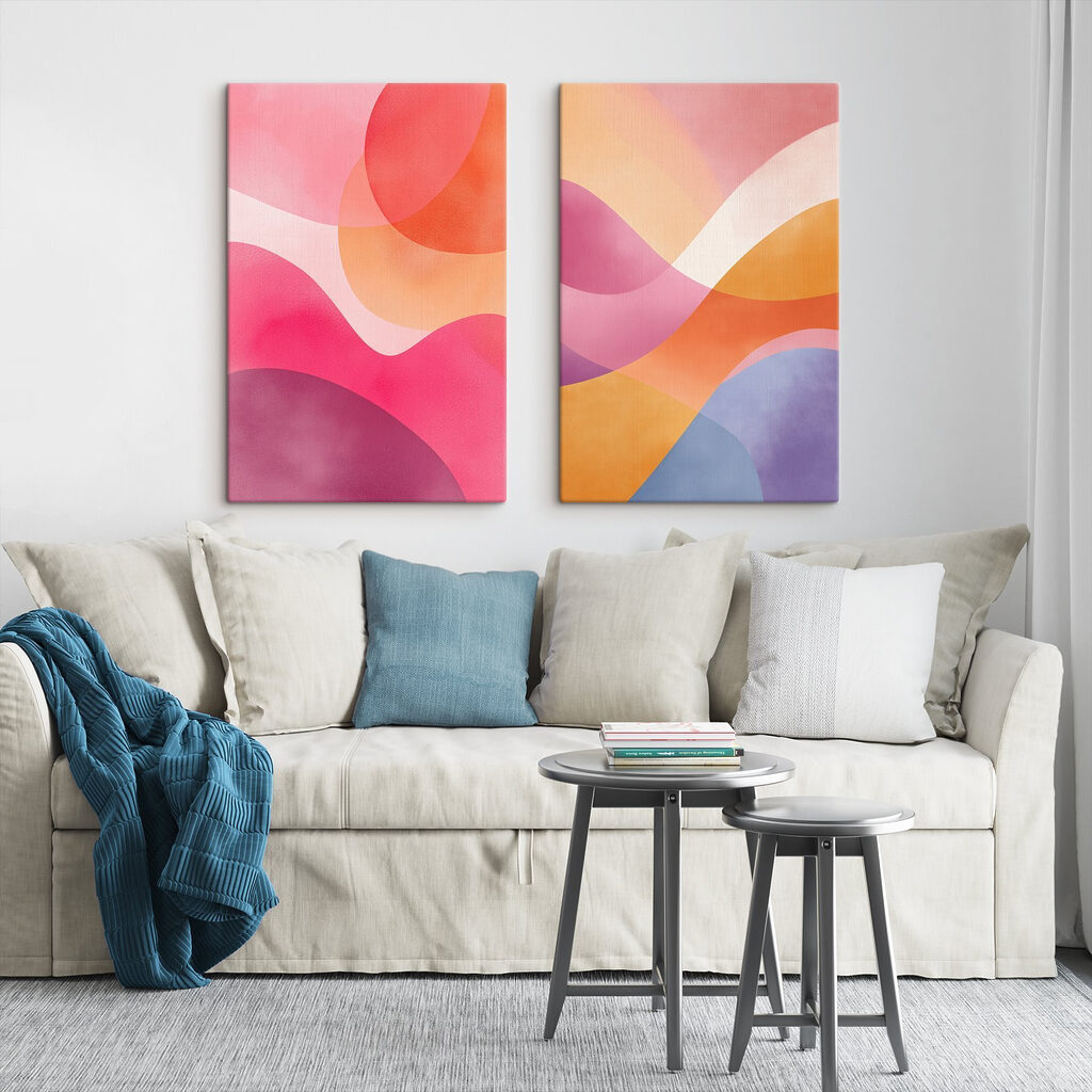 Zachte rondingen in warme tinten in een interieur