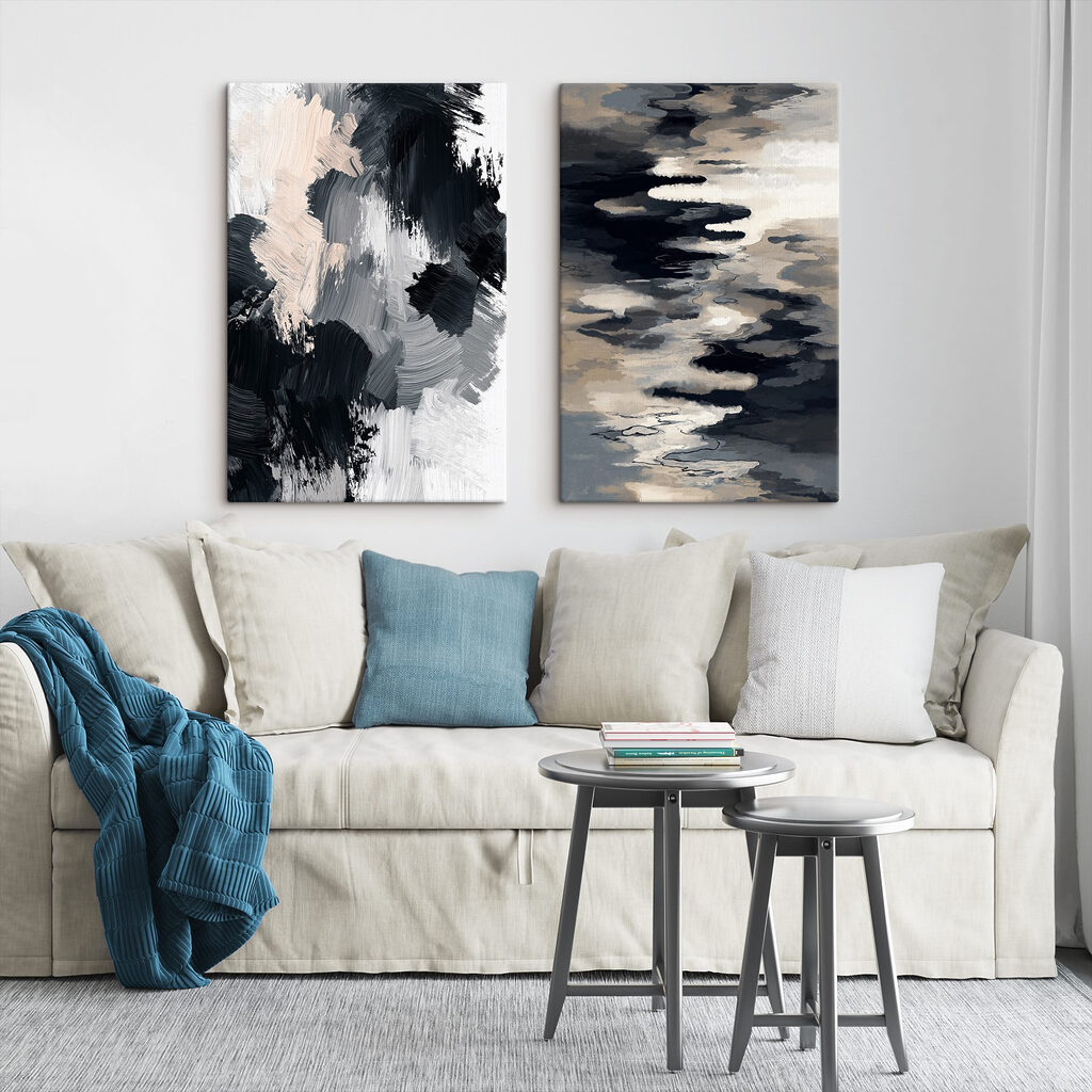 Abstracte vormen in monochrome tinten — interieur 1