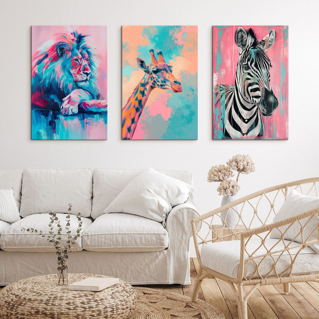 Collage van een giraffe — interieur 1