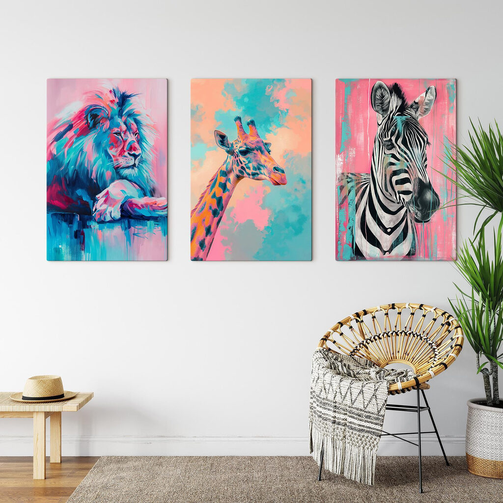 Collage van een giraffe — interieur 2