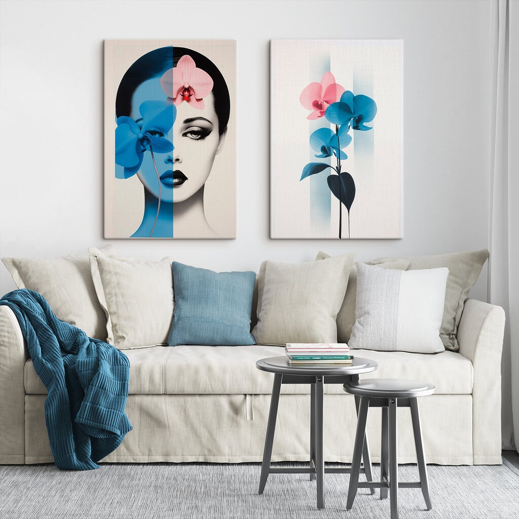Vrouw met bloemen op haar hoofd — interieur 2