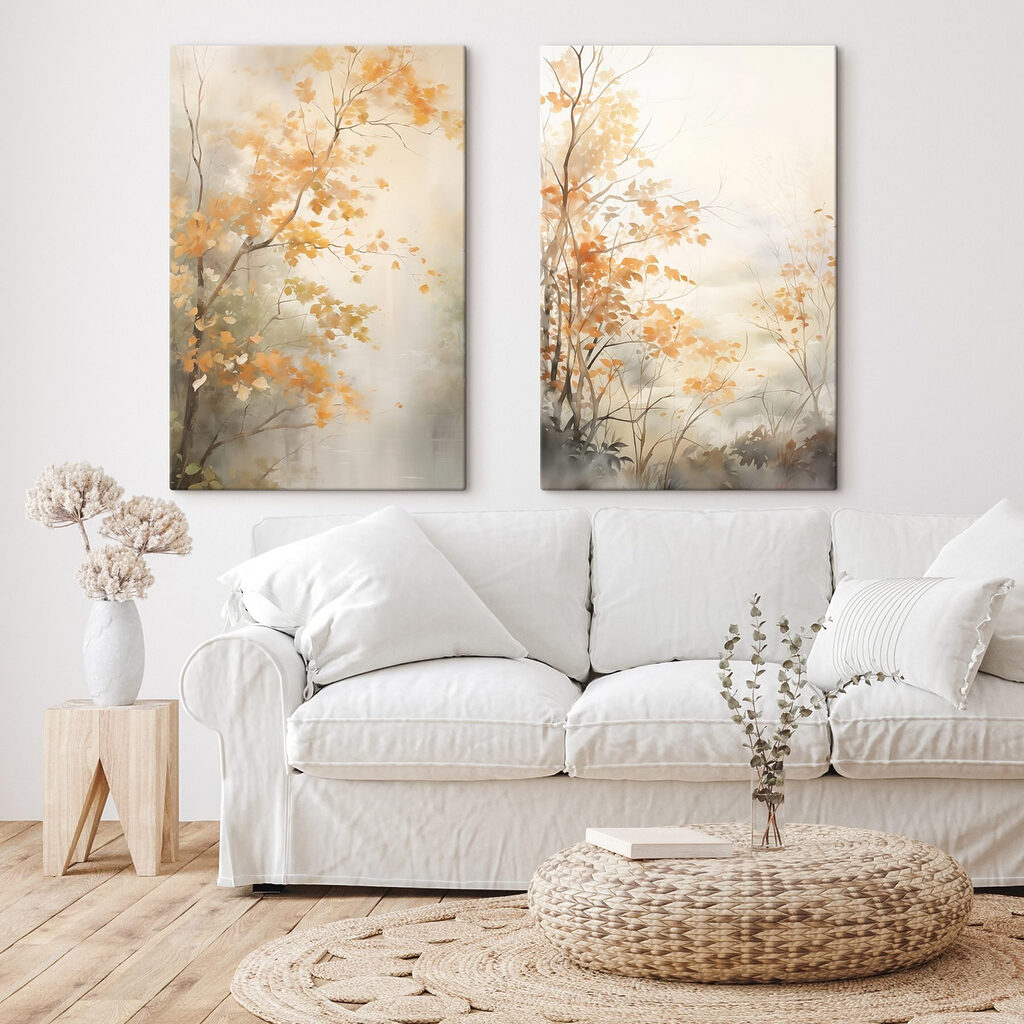 Schilderij van bomen met gele bladeren — interieur 2