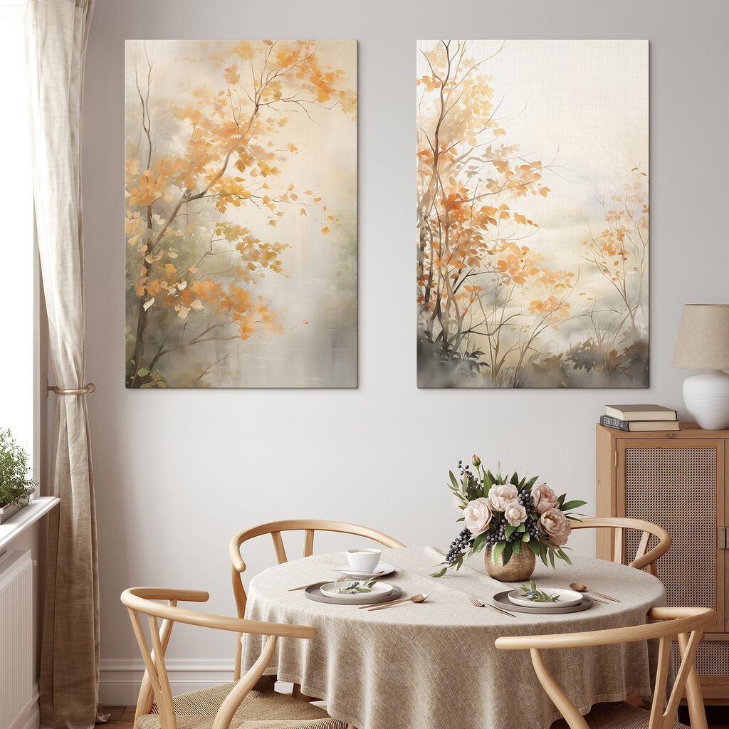 Schilderij van bomen met gele bladeren — interieur 1