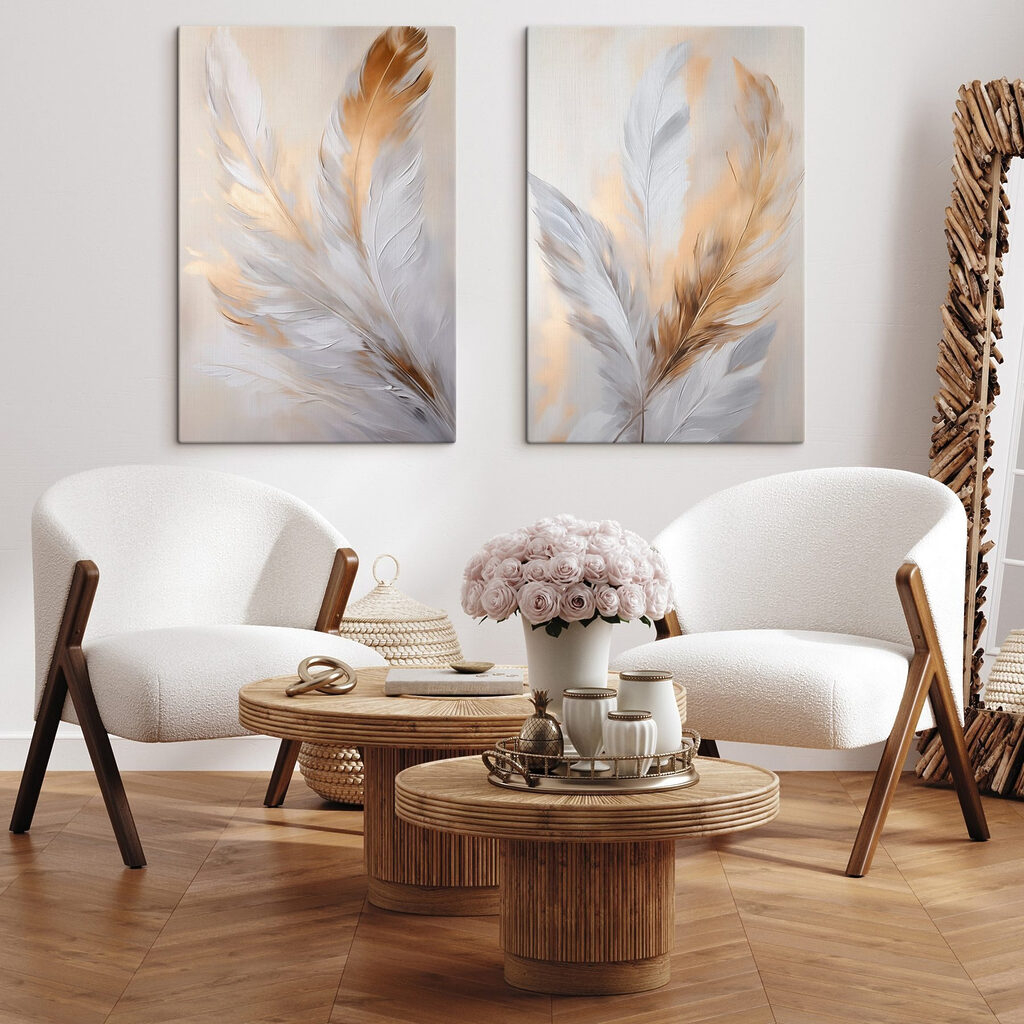 Fijne veren in zachte tinten — interieur 1
