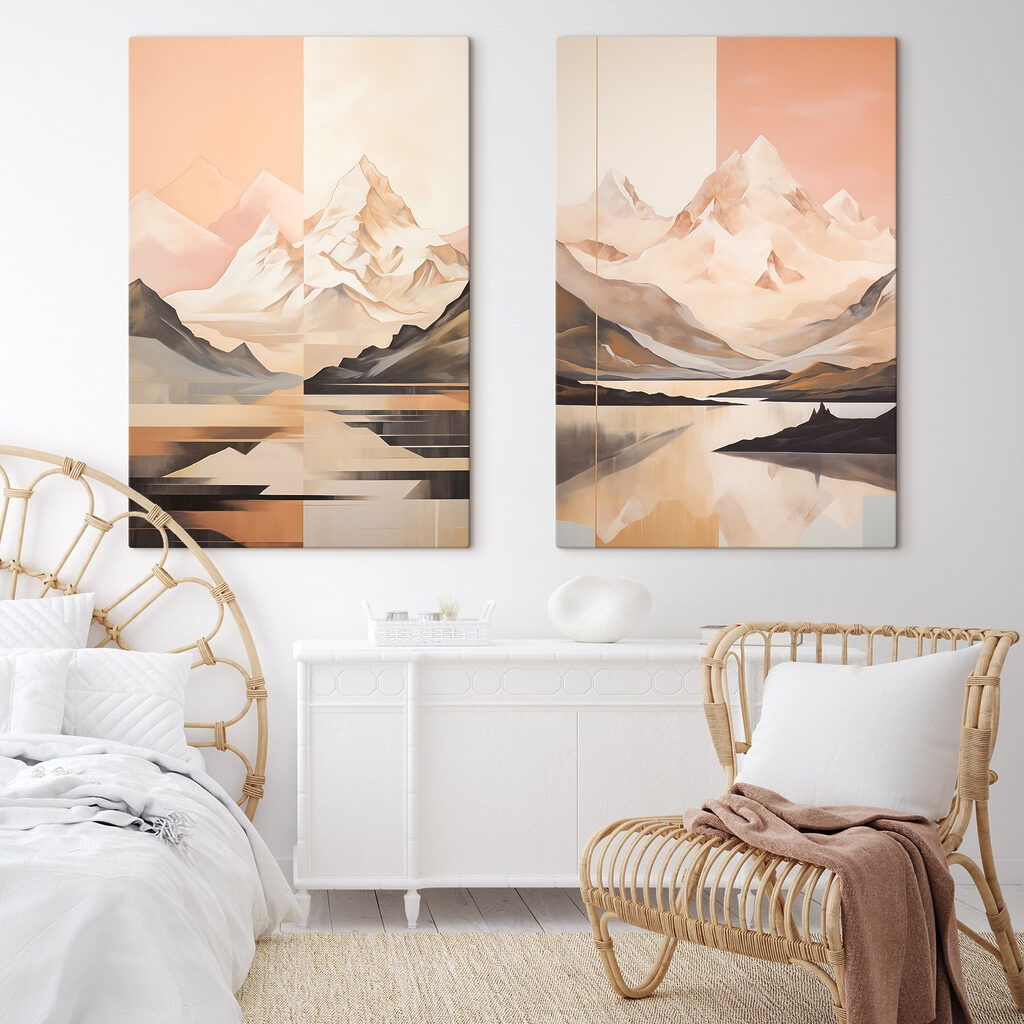 Schilderij van bergen en een meer — interieur 1