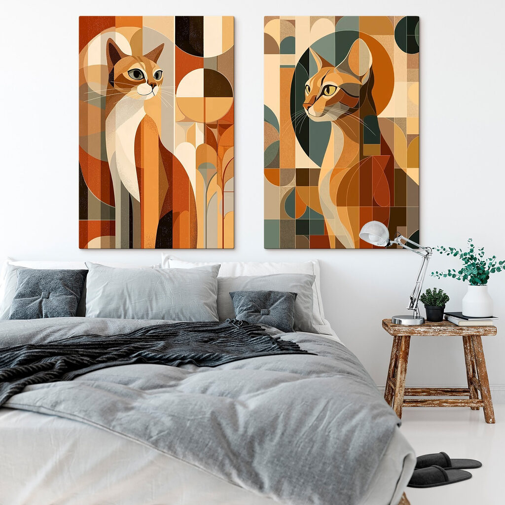 Twee katten in verschillende kleuren — interieur 1