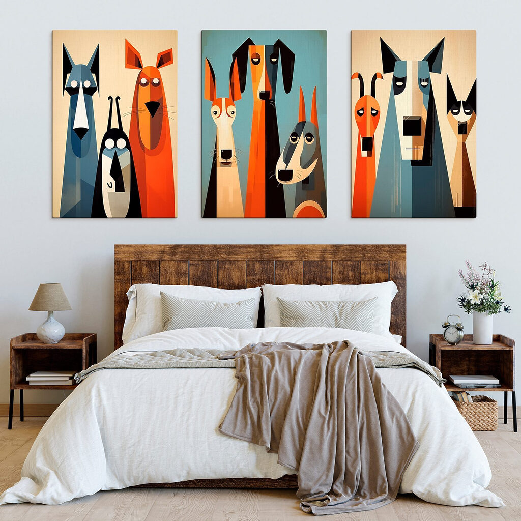 Reeks schilderijen van honden — interieur 2