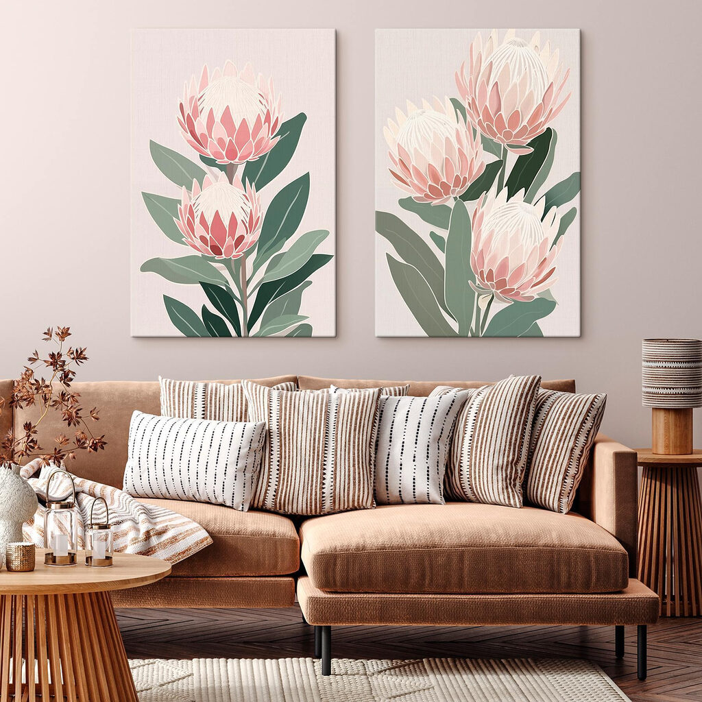 Verfijnde bloemen in zachte pasteltinten — interieur 1