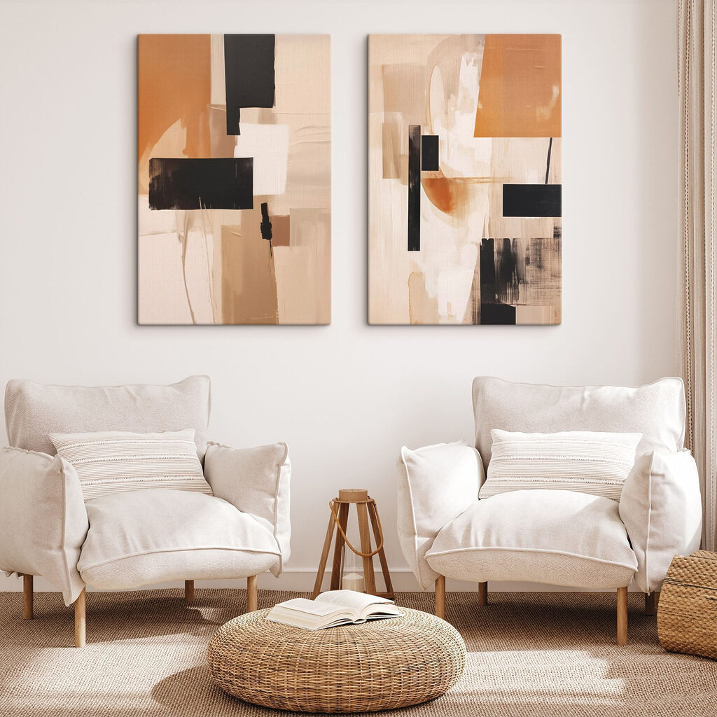 Schilderij van een paar pleinen — interieur 2