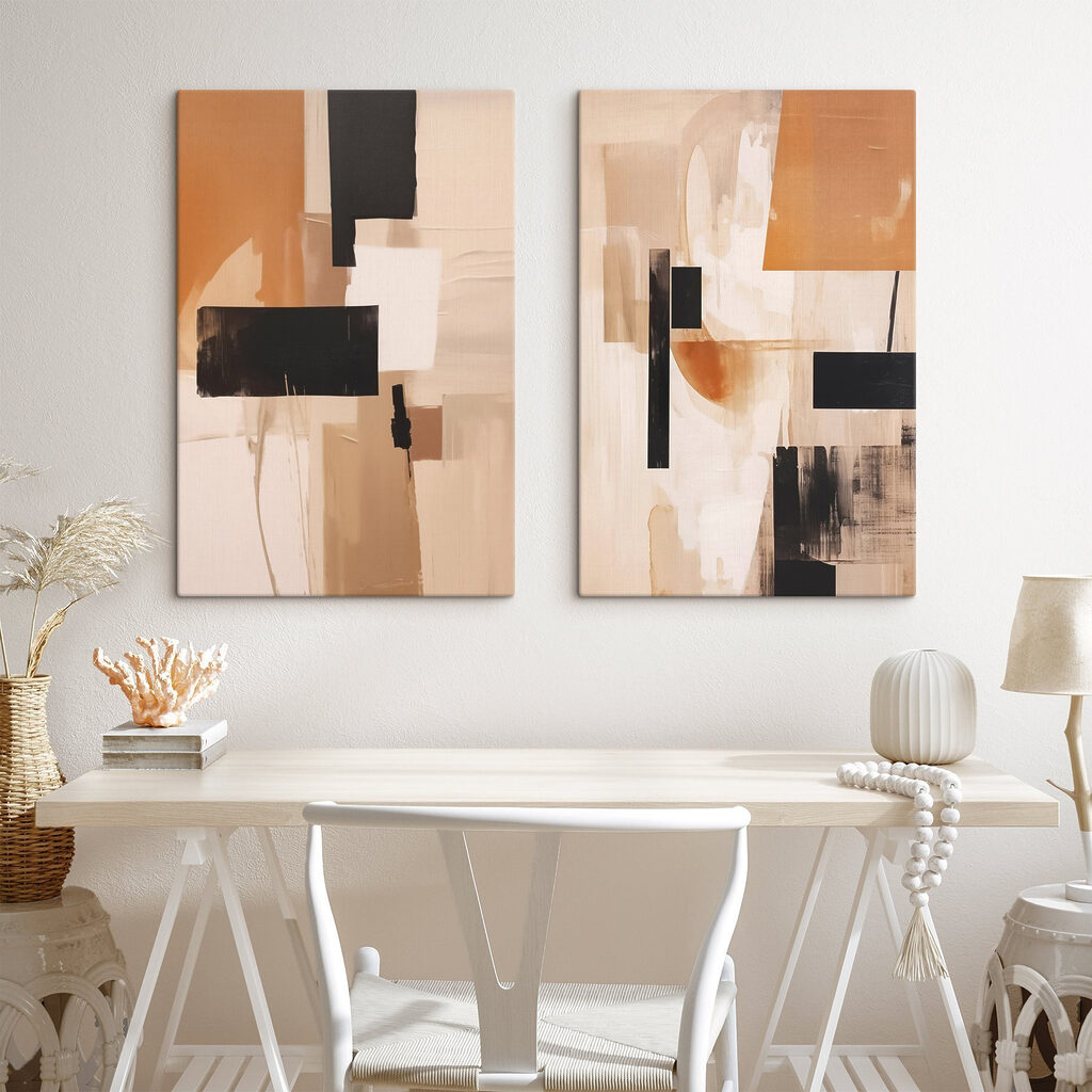 Schilderij van een paar pleinen — interieur 1