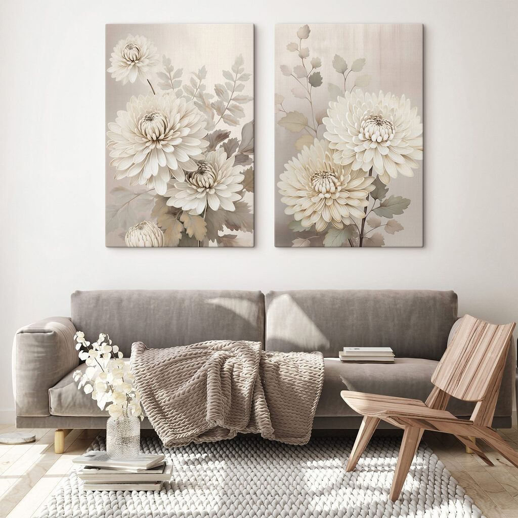 Verfijnde bloemen in zachte tinten — interieur 1
