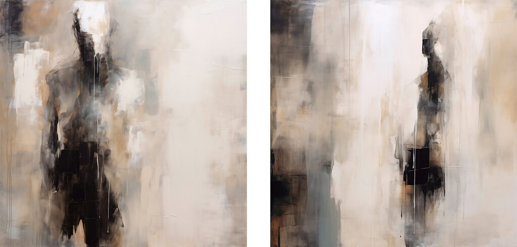 Abstracte figuren in gedempte tinten — volledig ontwerp