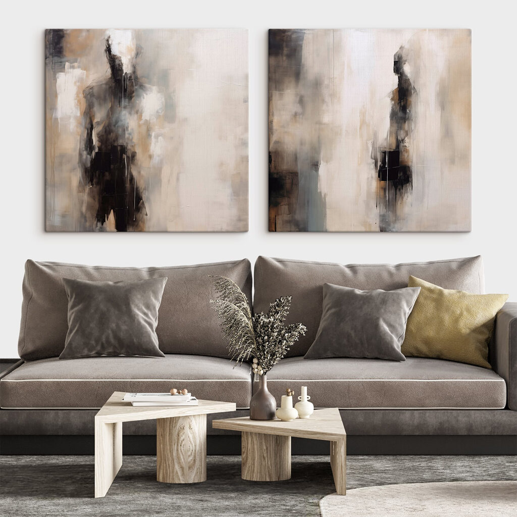 Abstracte figuren in gedempte tinten — interieur 1