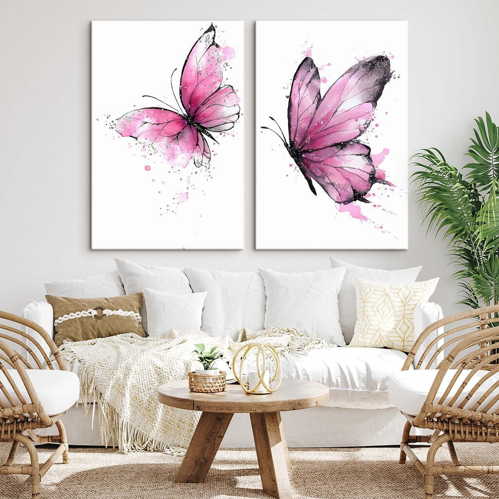 Twee vlinders met roze vleugels — interieur 2