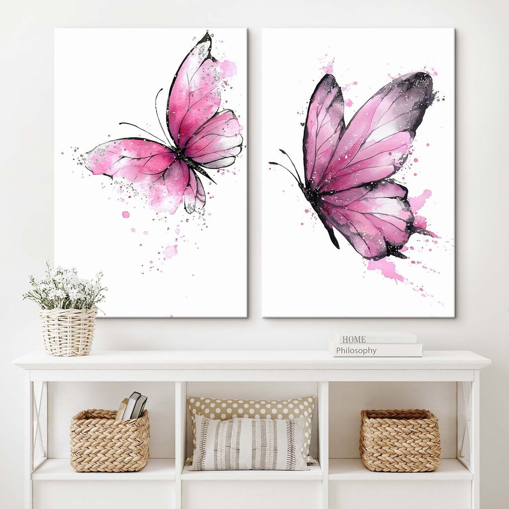 Twee vlinders met roze vleugels — interieur 1