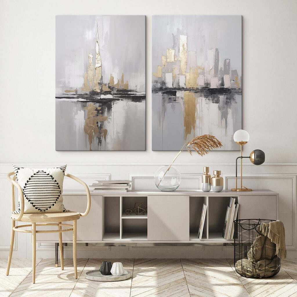 Schilderij van een stadsskyline — interieur 2