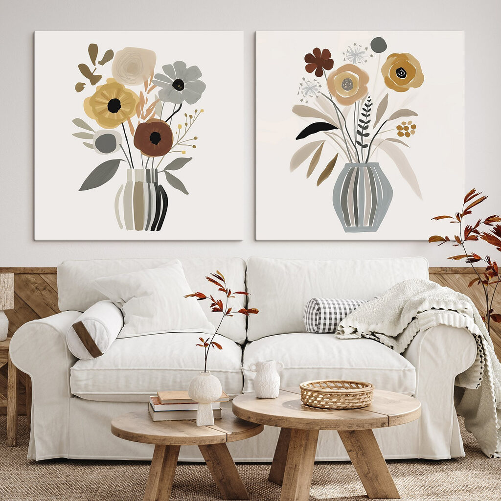 Schilderij van bloemen in een vaas — interieur 1