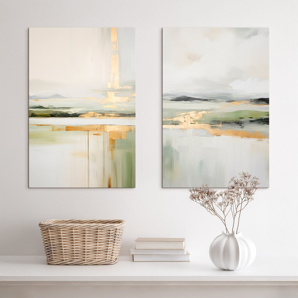 Landschapsschilderij in een interieur